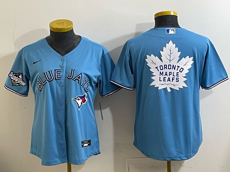 Women 2025 Toronto Blue Jays Blank Light blue Game Nike MLB Jersey style 007->->
